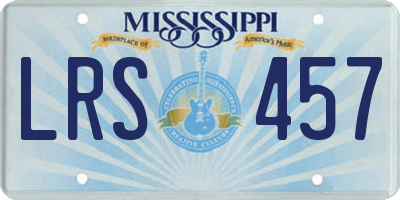 MS license plate LRS457
