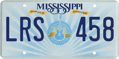 MS license plate LRS458