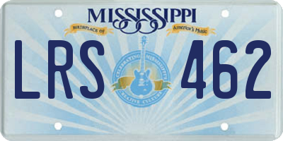 MS license plate LRS462