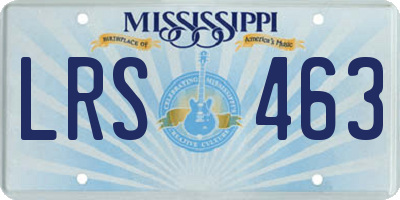 MS license plate LRS463