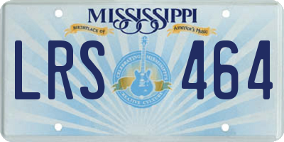 MS license plate LRS464