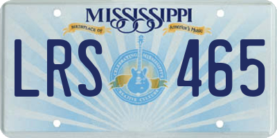 MS license plate LRS465