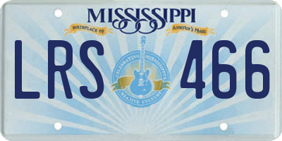 MS license plate LRS466