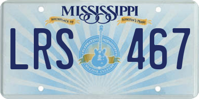 MS license plate LRS467