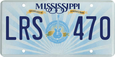 MS license plate LRS470