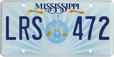 MS license plate LRS472
