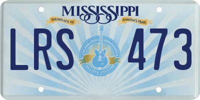 MS license plate LRS473
