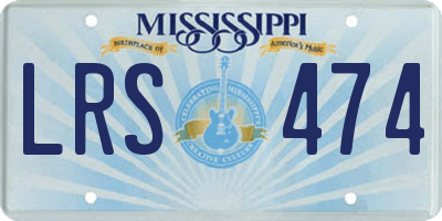 MS license plate LRS474