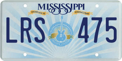 MS license plate LRS475