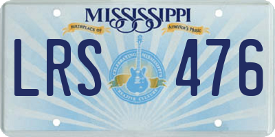 MS license plate LRS476