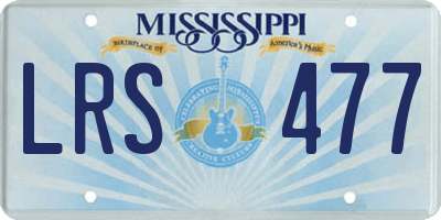 MS license plate LRS477