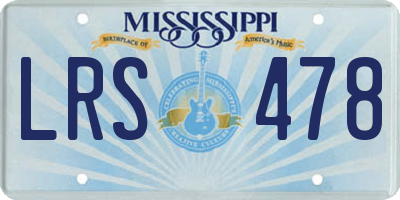 MS license plate LRS478