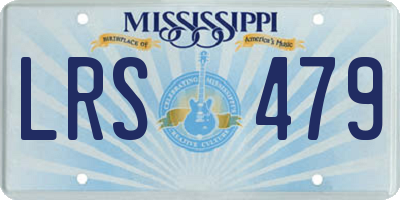 MS license plate LRS479