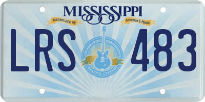 MS license plate LRS483