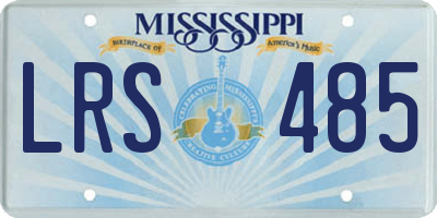 MS license plate LRS485