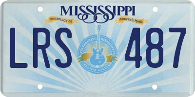 MS license plate LRS487