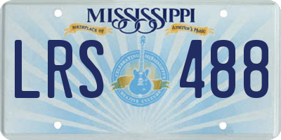 MS license plate LRS488