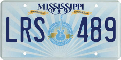 MS license plate LRS489