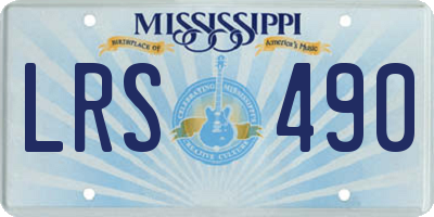 MS license plate LRS490