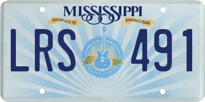 MS license plate LRS491