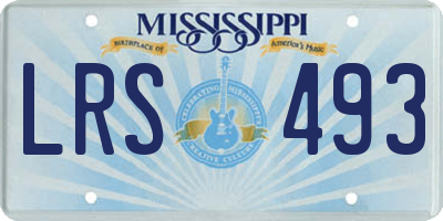 MS license plate LRS493