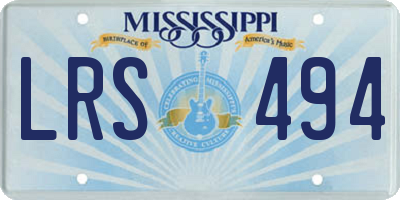 MS license plate LRS494