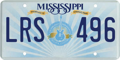MS license plate LRS496