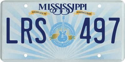 MS license plate LRS497