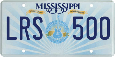 MS license plate LRS500