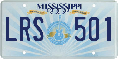MS license plate LRS501