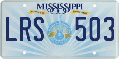 MS license plate LRS503