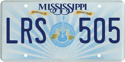MS license plate LRS505