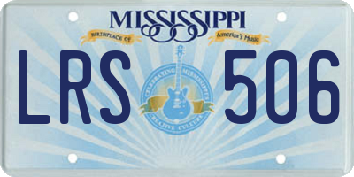 MS license plate LRS506