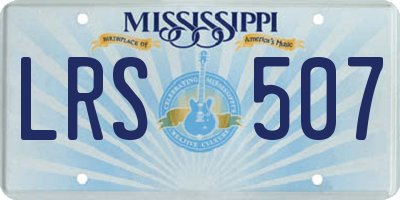 MS license plate LRS507
