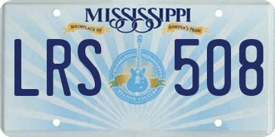 MS license plate LRS508