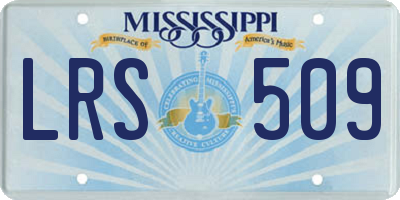 MS license plate LRS509
