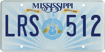 MS license plate LRS512
