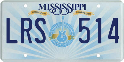 MS license plate LRS514