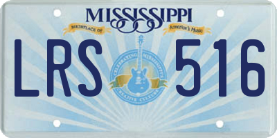 MS license plate LRS516