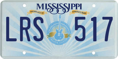MS license plate LRS517
