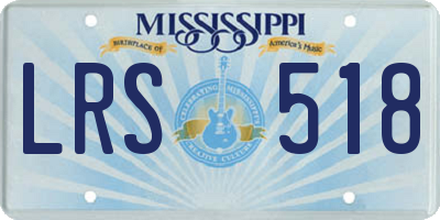 MS license plate LRS518