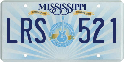 MS license plate LRS521