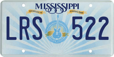 MS license plate LRS522