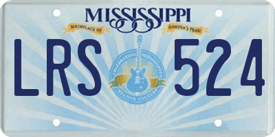 MS license plate LRS524