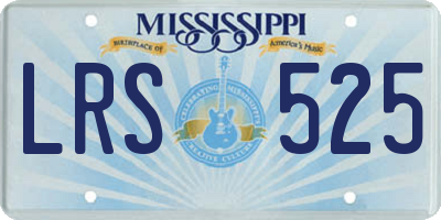 MS license plate LRS525