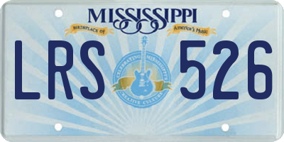 MS license plate LRS526