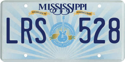 MS license plate LRS528