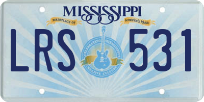 MS license plate LRS531