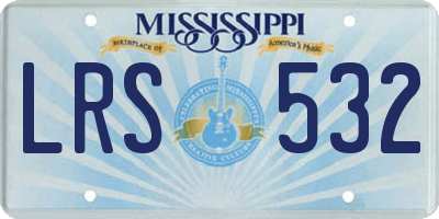 MS license plate LRS532