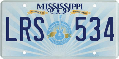 MS license plate LRS534